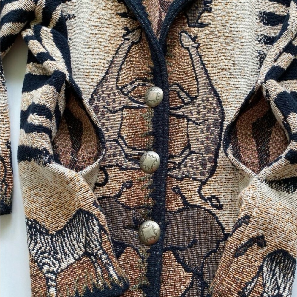 Painted Pony Safari Tapestry Women's Jacket | Vintage Wearable Art | OS - Picture 5 of 11